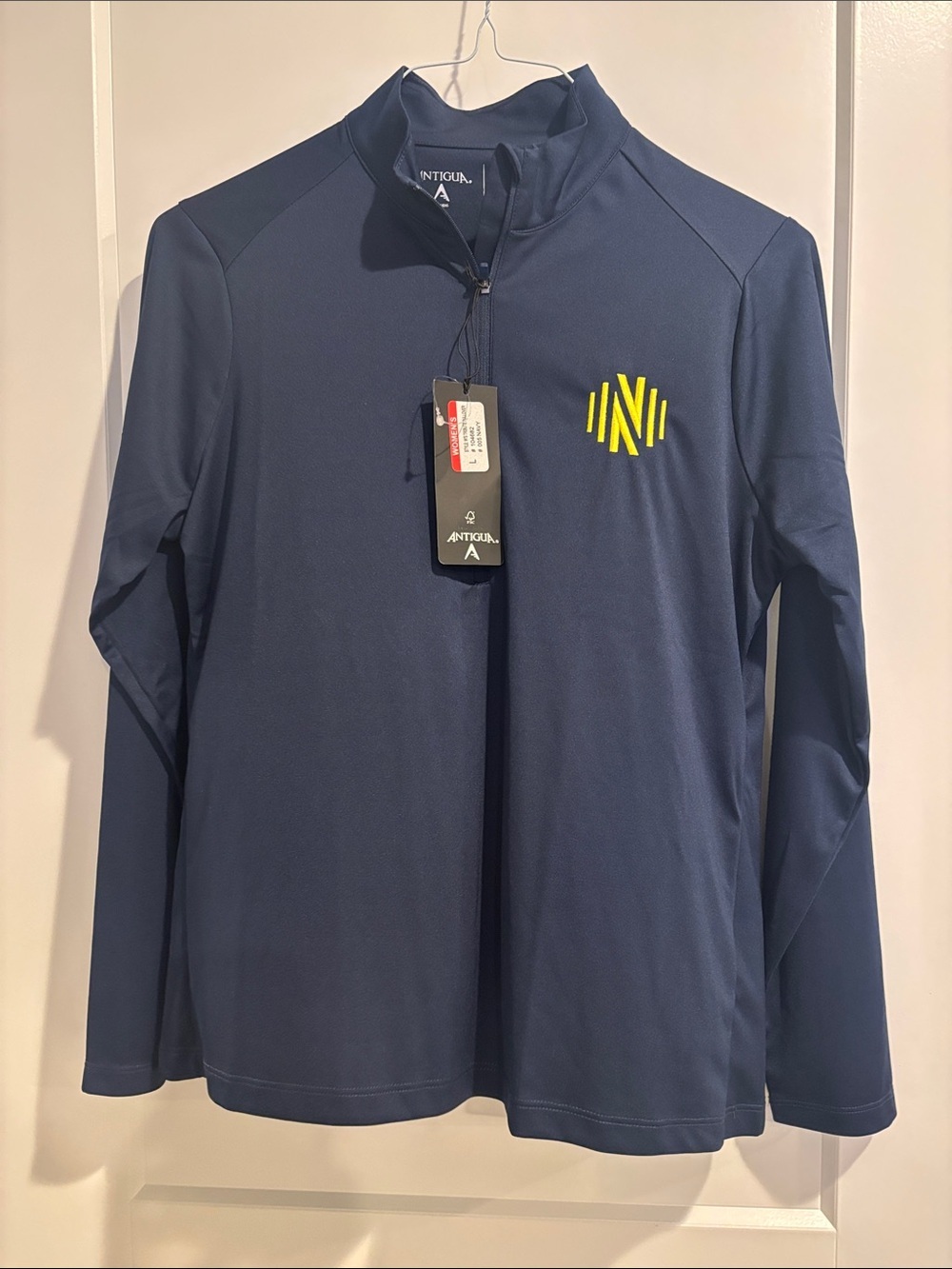 Women's Nashville SC Antigua Navy Tribute Half-Zip Pullover Top Large